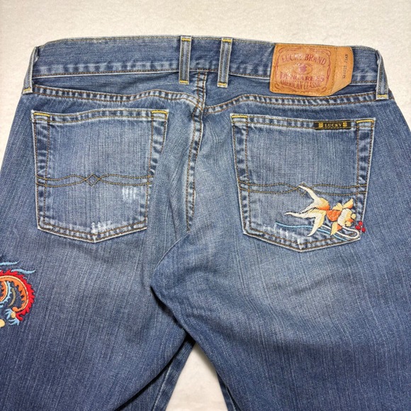 VTG Lucky Brand Lil' Maggie Embroidered Jeans Sz 8/29 Made in USA Low Rise Flare - Picture 7 of 10